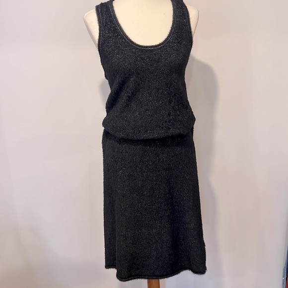 Zara knit dress shimmery black very unique - Picture 3 of 13